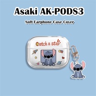 【Case Home】For Asaki AK-PODS3 Case Earphone Case Cartoon Transparent Soft Silicone Casing