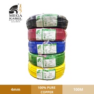 MEGA Kabel 4MM Insulated PVC 100% Pure Copper Cable (SIRIM) wire kabel elektrik wiring