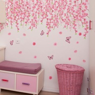 Pink Flower Vine Wall Sticker Living Room Bedroom Decoration Sticker
