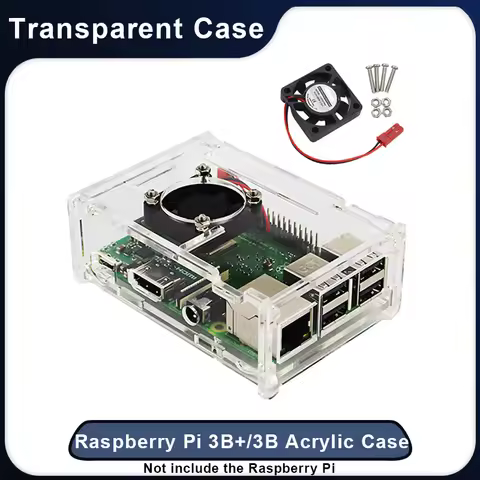 Raspberry Pi 3 Model B Plus Case Transparent Acrylic Box Protection Shell Compatible with Raspberry 