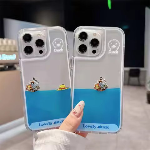3D Anime Cute O-One P-Piece Straw Hat Luffy Quicksand Thousand Sunny Phone Case for IPhone 11 12 13 