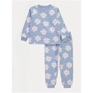 Geo floral blue pressed fleece Set size 13/14y