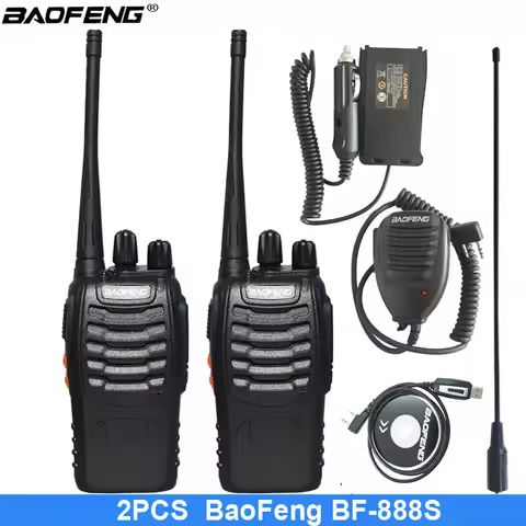 2Pcs/lot Baofeng BF-888S Walkie Talkie Frequency Long Range Portable UHF Ham Two Way Radio Receiver 