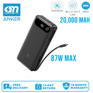 Anker A1383 Power Bank 20000mAh Portable Charger with Built-in USB-C Cable 87W Max Fast Charging Bat