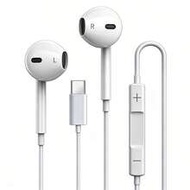 1 ชิ้น หูฟังสเตอริโอ HIFI แบบมีสายพร้อมไมโครโฟนและปุ่มควบคุมระดับเสียง, เข้ากันได้กับ IPhone 15/16 P