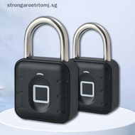 Strongaroetrtomj Smart Biometric Fingerprint Smart Door Lock Keyless Quick Unlock Anti Theft Padlock IP67 Waterproof Home Travel Security SG