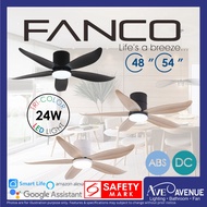 Fanco Co-Fan Rito-5 DC Ceiling Fan 5 Blade 48/54 Inch LED n Remote Control or Smart WiFi (Optional)
