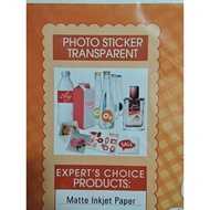 Expert's Choice Photo Sticker Transparent Clear a4 10 sheets