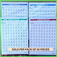 ❂ ▥ ◬ ↀ WINDOW CARDS (SOLD PER PACK OF 50 PIECES) A-1,S-1,M-1,D-1,A-2,S-2,M-2, D-2, A-3, S-3, M-3,