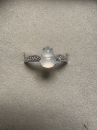水沫玉伴莫桑石半銀葫蘆戒指 Shuimo Jade Ring,rings,Bracelet,bracelets, Earrings,earring,pendant,pendants,necklace,