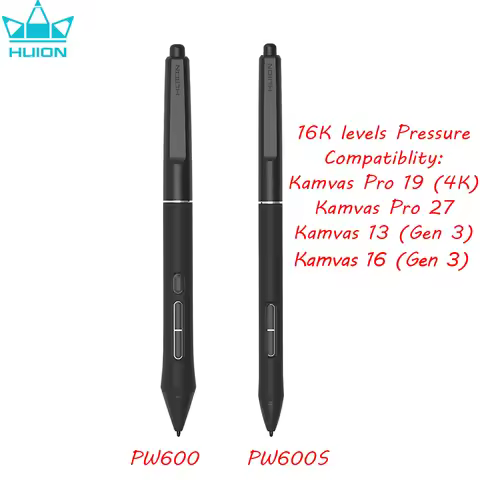 Huion PenTech 4.0 Battery-free Pen PW600S PW600 16K Levels Pressure for Pen Display Kamvas Pro 19 Ka