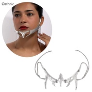Oathnic Fashion Gothic  Cyber Punk Irregular Silver Color Hollow Women Men Earrings