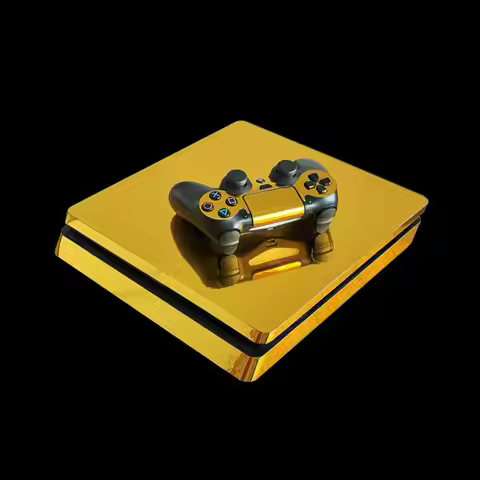 Metal Brushed Gold PS4 Slim Stickers Play station 4 Skin Sticker Decals For PlayStation 4 PS4 Slim C
