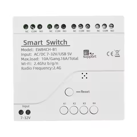eWeLink 1/2/4 Channel Smart WiFi Bluetooth Wireless Dry Contact Relay Switch Module APP Remote Contr