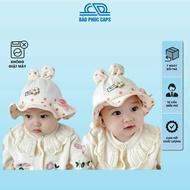 Polka Dots Hat For Babies Under 1 Year Old With Soft Soft Cloth Bow, Fluffy Ear Caps For Babies Unde