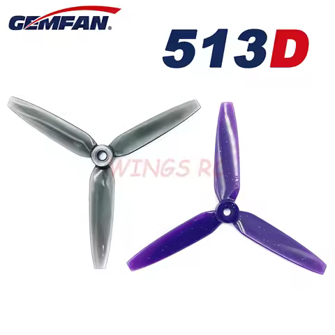 24pcs/12Pairs GEMFAN 513D 5.1X3.5X3 5inch 3-Blade FPV PC Propeller 3D Durable 5mm Props For FPV Raci