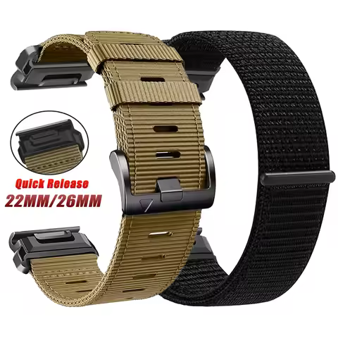 22mm 26mm Rugged Nylon for Garmin Instinct 2/2X/3/E Watch Band for Fenix 8 7 7X Pro/Forerunner 970/D