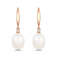 Lee Hwa Jewellery Nacre 14K Gold Earrings with Pearl and Diamonds