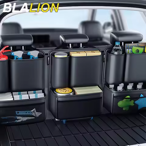 BLALION Car Trunk Leatherette Storage Bag Detachable Auto Seat Back Pocket High-capacity Hanging Org