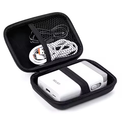 Case for Nelko P21 Label Maker & Most Mini Label Printers, Black | Comfortable Handle, Mesh Pocket f