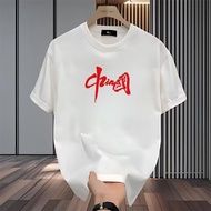 20262025New Style Short-Sleeved T-Shirt Men ins Street Wear European American Hip-Hop Style Round Ne