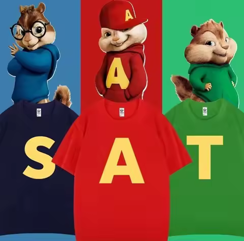 Alvin and Chipmunks _ The Squeakquel's Short sleeved Men's and Women's Fashion Pattern T-shirt