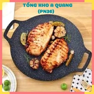 Cast iron pan SIZE 34, stone baking pan non-stick pan size 34 cm Korean non-stick stone pan chao da 