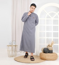 Jubah Gamis Pria Muslim - Baju Koko Pria - Lengan Panjang Polos Emboss A3