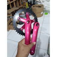 44t bmx crank mtb single 44t Bcd 130 pink crank pink