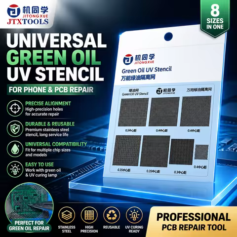 JTX Universal UV Solder Mask Stencil Green Oil Stencil Hole spacing 0.3/0.35/0.4/0.5 UV Solder Mask 