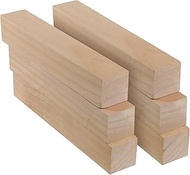 ZEONHAK 6 PCS 12 x 2 x 2 Inches Pine Lumber Square Turning Blanks, Natural Unfinished Wood Carving B