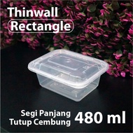 Thinwall DM Rectangular 480 ML - Convex Lid - Rectangle Container