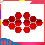  12Pcs Hexagonal Mirror Wall Sticker Background Removable Stereo Decal Home Decor