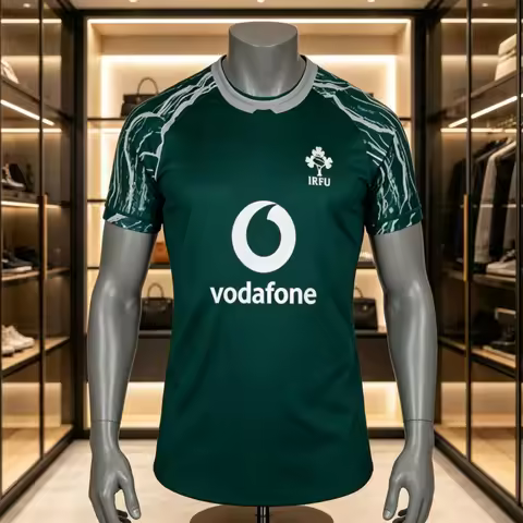 New 3D Ireland Rugby Team Away Jersey Summer Quick-Dry Breathable T-shirt Training Wear Family Match