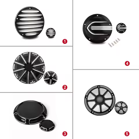 Motorcycle Black CNC Derby Timing Timer Cover for Harley Road King Softail Dyna FLHRS FLTFB CNC 5 Ho