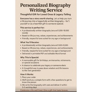 Personalized Biography Writing Service | Thoughtful Gift for Loved Ones & Legacy Telling