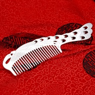 Authentic9999Sterling Silver Long Handle Hair Comb Yunnan Snowflake Sterling Silver Peacock Sterling Silver Comb Scraping Anti-Hair Loss for Motherkksys.sg