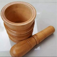 KAYU Large Wood Mortar And Pestle Collision 1 set/Traditional Pounder