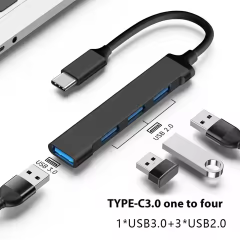 1 Piece PC Computer Accessories USB 3.0 Hub USB Hub 4 Port High Speed Type C Splitter 5Gbps Multipor