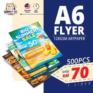 A6 Flyer Colour Printing 128gsm Artpaper | Single / Double Sided | Fast Print Malaysia