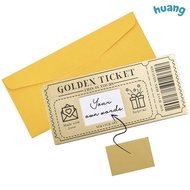 LONNG Golden Ticket Scratch- Card,  Raffle Gift Concert Ticket,  Scratch  Ticket with Envelope Party