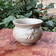 Pot Bunga Keramik Api Polos, Pot Bunga Sukulen Kaliber Besar, Pot
