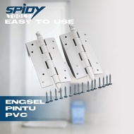 Engsel Pintu Plastik Kamar Mandi PVC 4,5 inch Set Lengkap Dengan Skrup