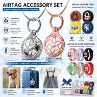 Airtag necklace kids,Apple airtags gps tracker for kids,Metal Badge Inlaid jewelry air tag Holder Fo