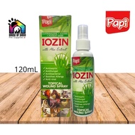 Papi Iozin Wound Spray w/ Aloe Vera For Pets 120ml