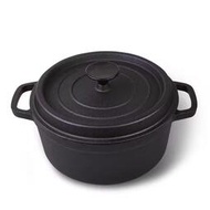 鑄鐵燉鍋老式傳統生鐵鍋燜燒鍋荷蘭鍋雙耳煲湯鍋無塗層不粘鍋