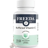 FREEDA Vitamin C - Buffered Vitamin C 500mg - Kosher - Powerful Antioxidant Immune - Sensitive Stoma