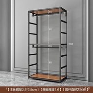 QY2Open New Simple Durable Coat Rack Wardrobe Home Bedroom Extra Thick Steel Pipe Steel Frame Full Hanging Wardrobe