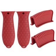【DNK】-4 Pack Silicone Hot Handle Holders Cover Cast Iron Skillet Handle Cover Pot Handle Holder Sleeve Heat Resistant