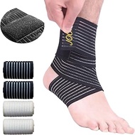 Ankle Support Brace 4Pack, Ankle Guards Adjustable Compression Ankle Braces for Sports Protection, Compression Knee Elbow Wrist Ankle Hand Support Wrap